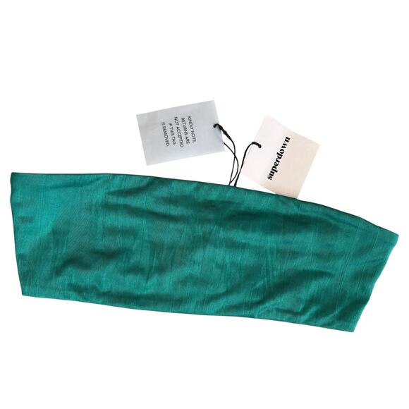 Superdown‎ Emerald Green Bandeau Crop Top XS Y2K Minimalist Party Sexy Chic NWT - Picture 4 of 7